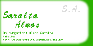 sarolta almos business card